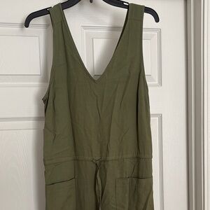Old Navy Olive Green Sleeveless Jumpsuit